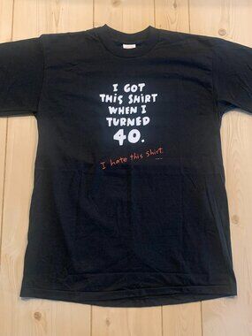 Vintage 90s Single Stitch 40 Years Old Birthday Over The Hill Funny T-Shirt XL